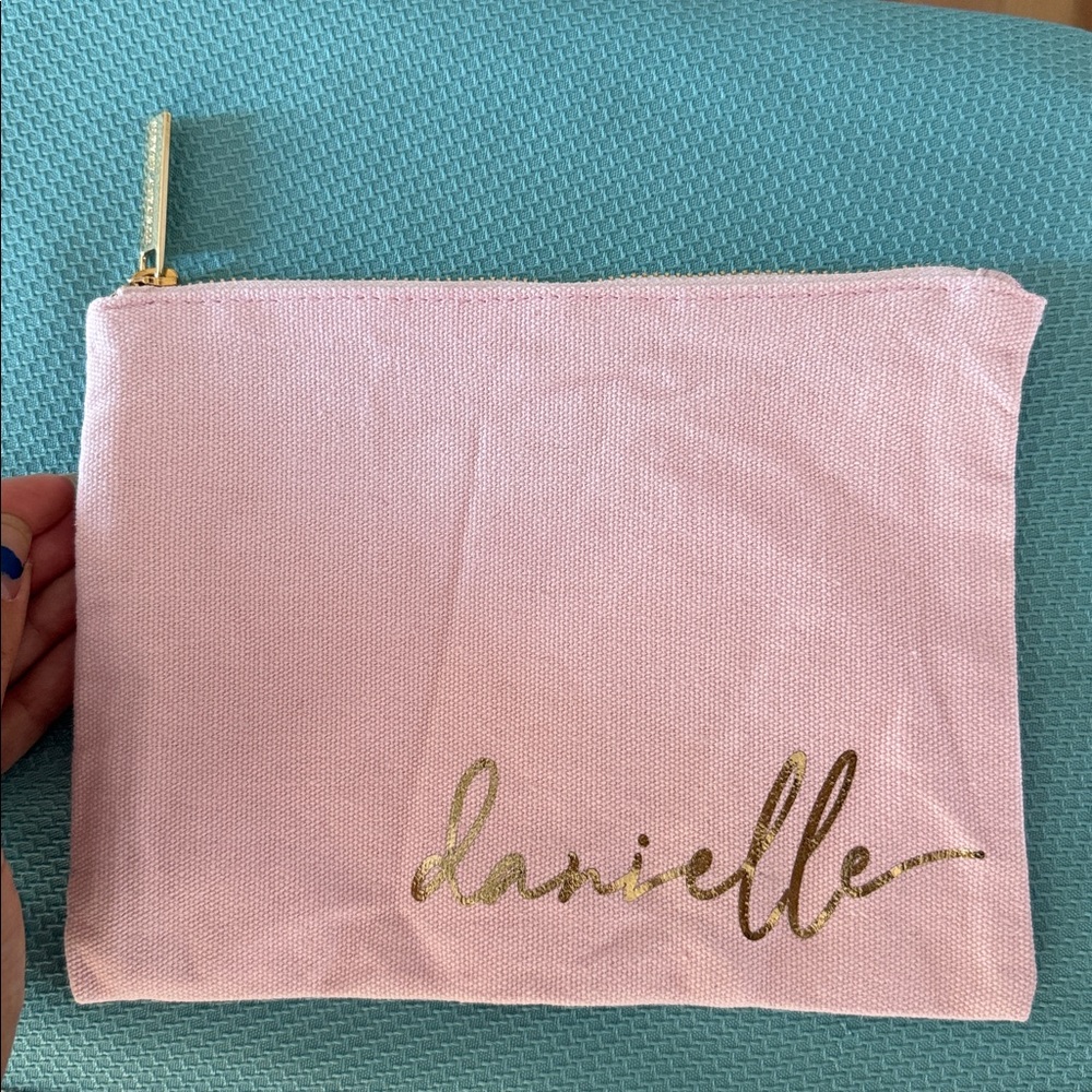 Pink Pouch with Gold Zipper “Danielle”